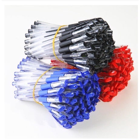 Combo sỉ 100 bút bi nước Tím Xanh Đỏ Đen