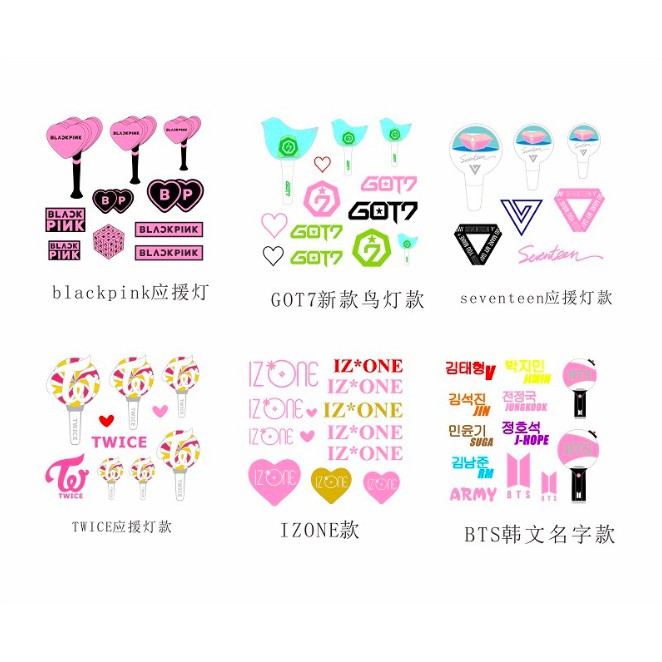 Sticker Dán điện thoại, máy tính ... Bangtan, BLACK PINK, EXO, GOT7, WANNA-ONE SEVENTEEN TWICE