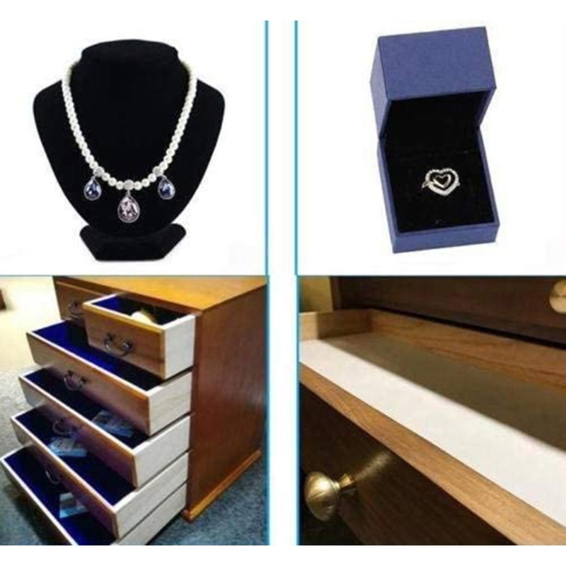 Set 10 Miếng Vải Nỉ Mềm Tự Dính Màu Trơn Dùng Để Đựng Trang Sức