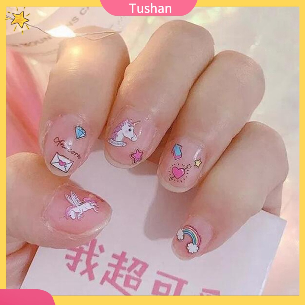Nhãn dán hình kỳ lân trang trí móng tay nghệ thuật chống thấm nước dành cho nữ