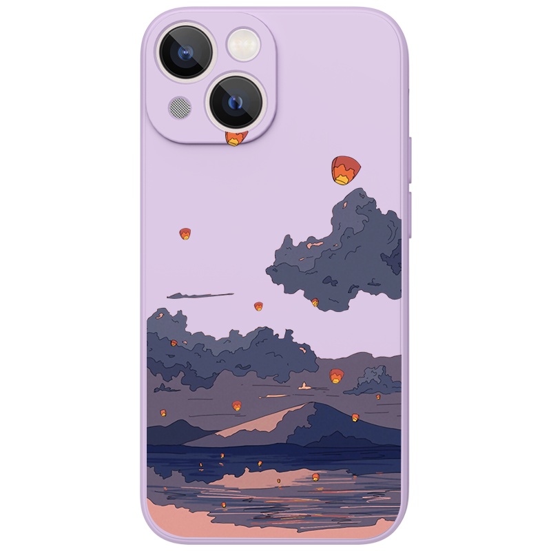Ốp lưng JURSUE mềm chống bẩn hình dễ thương đẹp đen cho iPhone 13 12 11 Pro Max SE 2020 X XR XS ip 8 7 6 6S Plus Y63