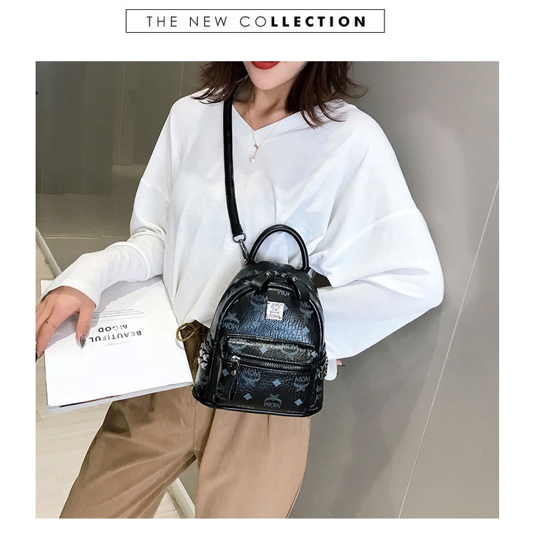 Balo da mini Mom mã Vp71B Sz 18x20 có thể đeo chéo, chất da dày dặn, hàng Quảng Châu nhập khẩu.