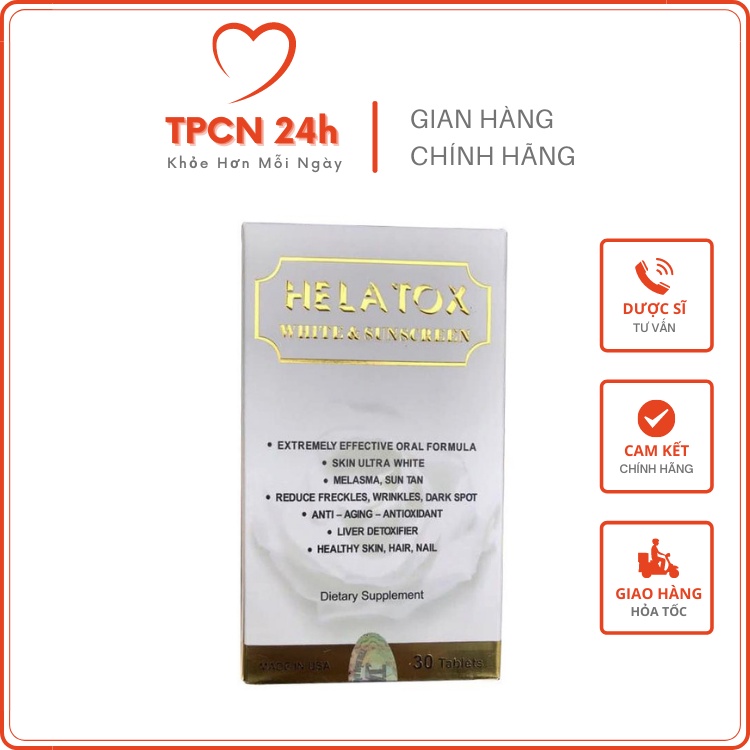 Viên uống chống nắng Helatox White Sunscreen - Hỗ trợ chống nắng và làm trắng da