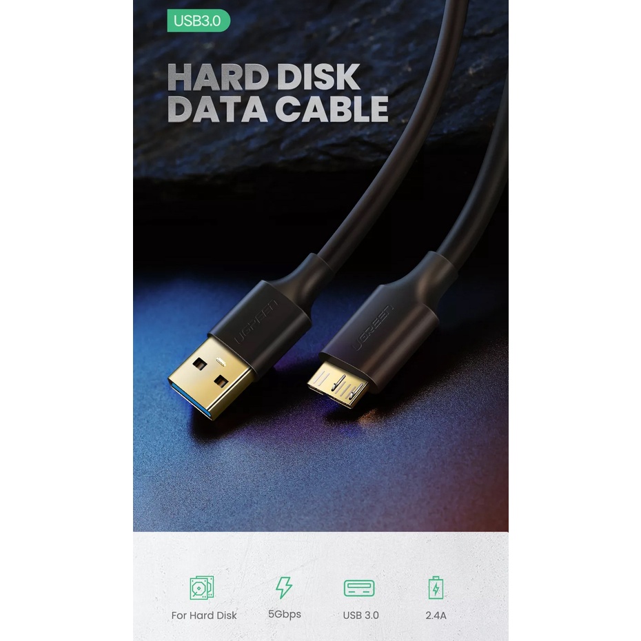 Dây Cáp Đọc Ổ Cứng Micro USB 3.0 UGreen US130 - BH 18T Chính Hãng