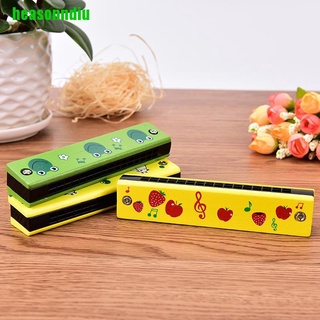 HEAS Dễ Thương Tremolo Harmonica 16 Lỗ Nhạc Cụ Trẻ Em Giáo Dục Vỏ Gỗ Nhiều Màu Sắc