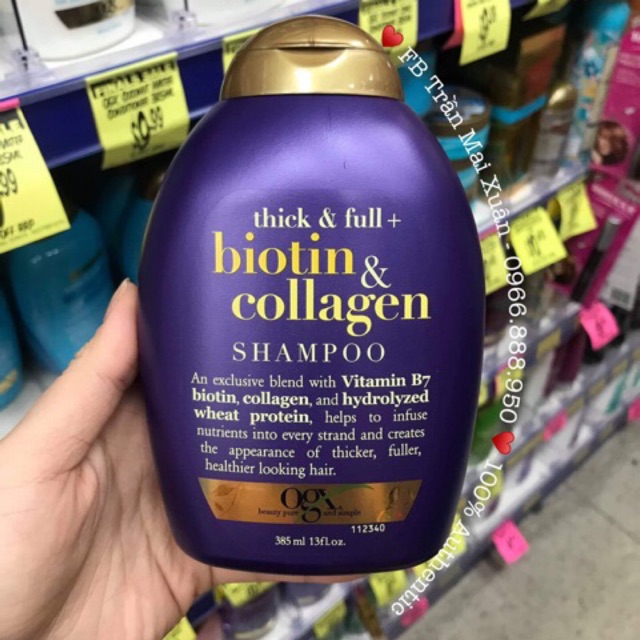 Dầu xả chống rụng, kích thích mọc tóc Biotin Collagen OGX Conditioner.