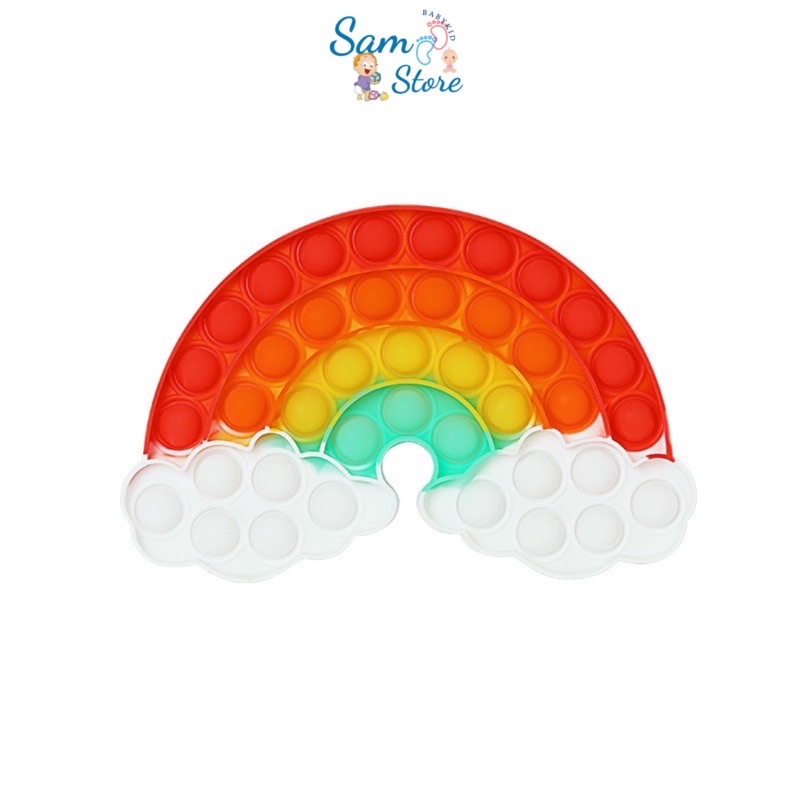 Push Pop It Fidget Toy Rainbow Color Finger Pressure Bubble Sensory Toys đồ chơi Bóp bong bóng thư giãn xả stress