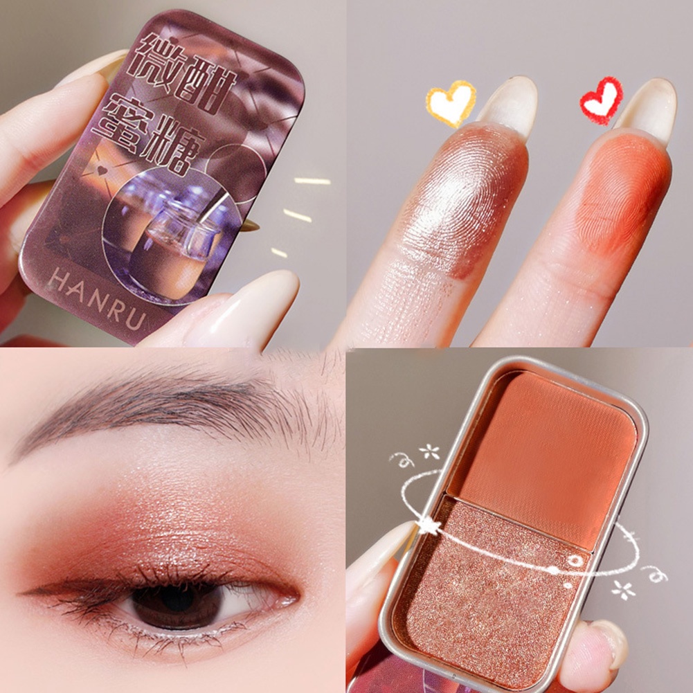 Bảng Phấn Mắt Hai Màu Sắc Hiệu Ứng Lì/ Ánh Ngọc Trai Chống Nước Lâu Trôi