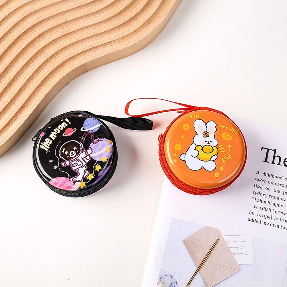 Ví Đựng Tiền Xu / Tai Nghe / Dây Cáp USB Bằng Thiếc In Hình Thỏ Phi Hành Gia Dễ Thương Cho