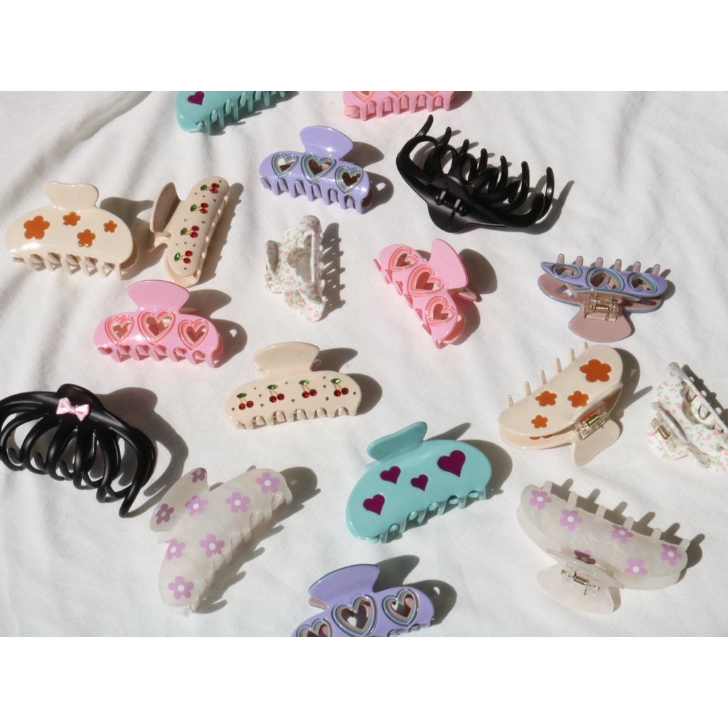 Kẹp tóc dáng tròn Hair claw nhựa Acrylic