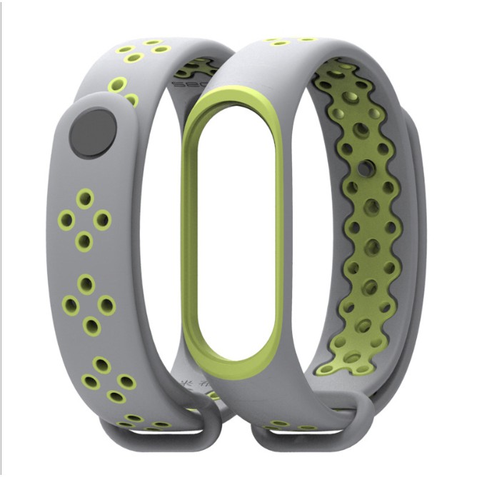 Dây đeo thay thế cho Xiaomi Miband 3 và 4 và 5 MB01 phối 2 mầu inbox mẫu