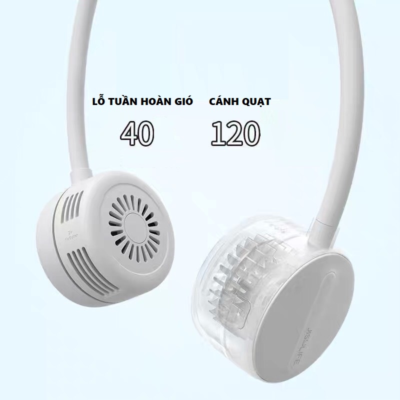 QUẠT ĐEO CỔ TÍCH ĐIỆN TÍCH HỢP MÁY KHUẾCH TÁN HƯƠNG THƠM, 3 TỐC ĐỘ, PIN 1600MAH