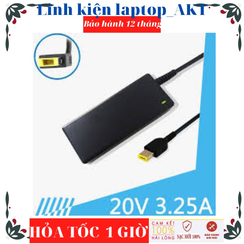 Sạc Laptop Lenovo 20V-3.25A -65W-ZIN chân USB G40 G50 G70 Thinkpad E440 E450 E550 T430 T440 T450 T460 Ideapad Flex 2 3