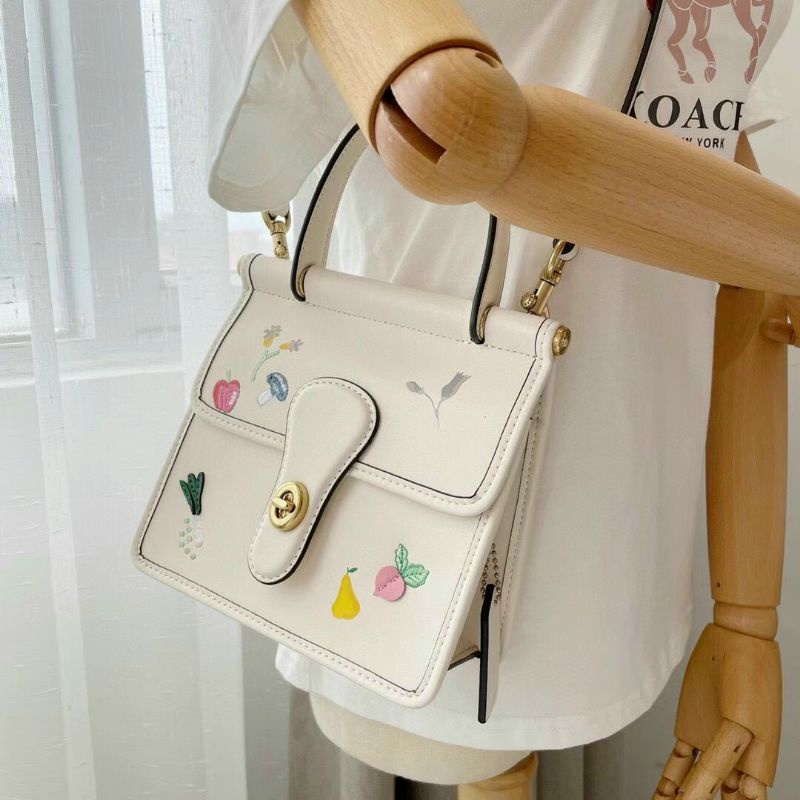 TÚI COACH TRẮNG PHỐI HOA XINH