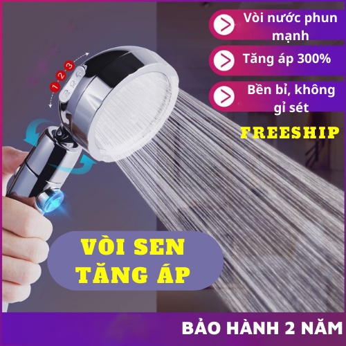 Vòi Hoa Sen Vòi Sen Tăng Áp Phòng Tắm 3 Chế Độ Tia Nước Mạnh Cao Cấp PAPAA.HOME