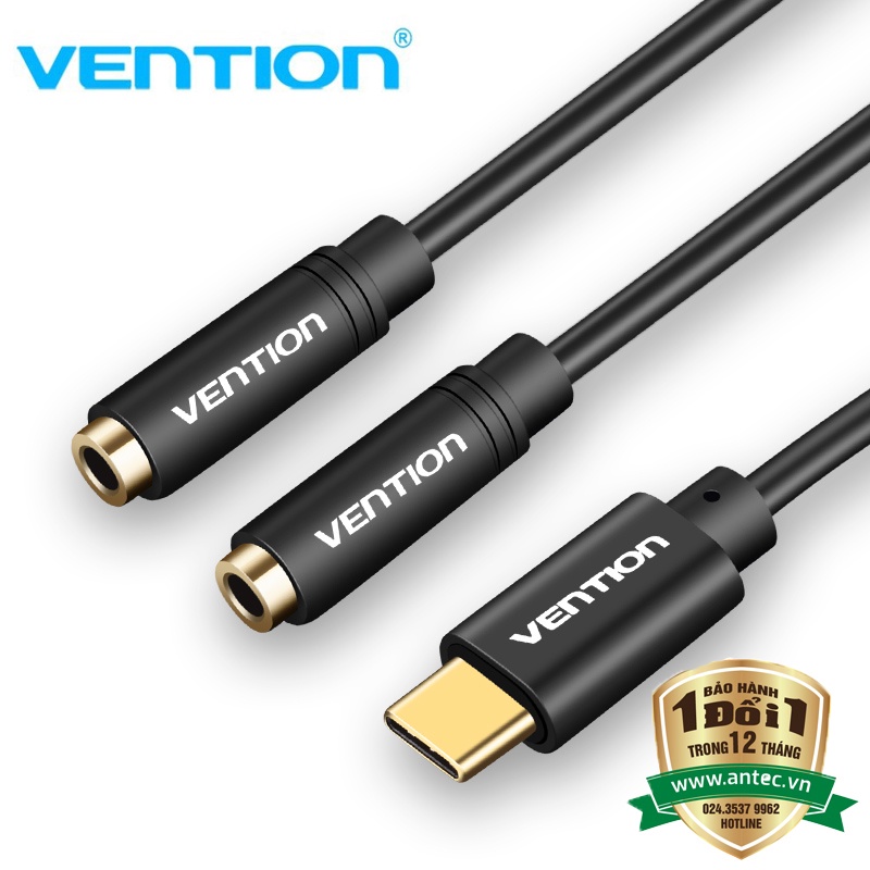 dây chuyển đổi VENTION USB TYPE C sang AV ÂM / USB TYPE C sang AV DƯƠNG ( đầu hoa sen ) - có mạ vàng chính hãng vention