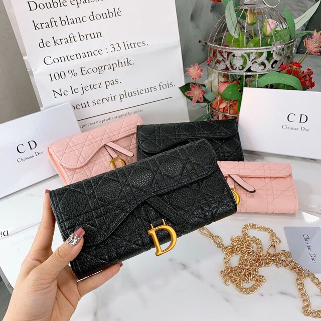 Ví chữ D có dây đeo full box