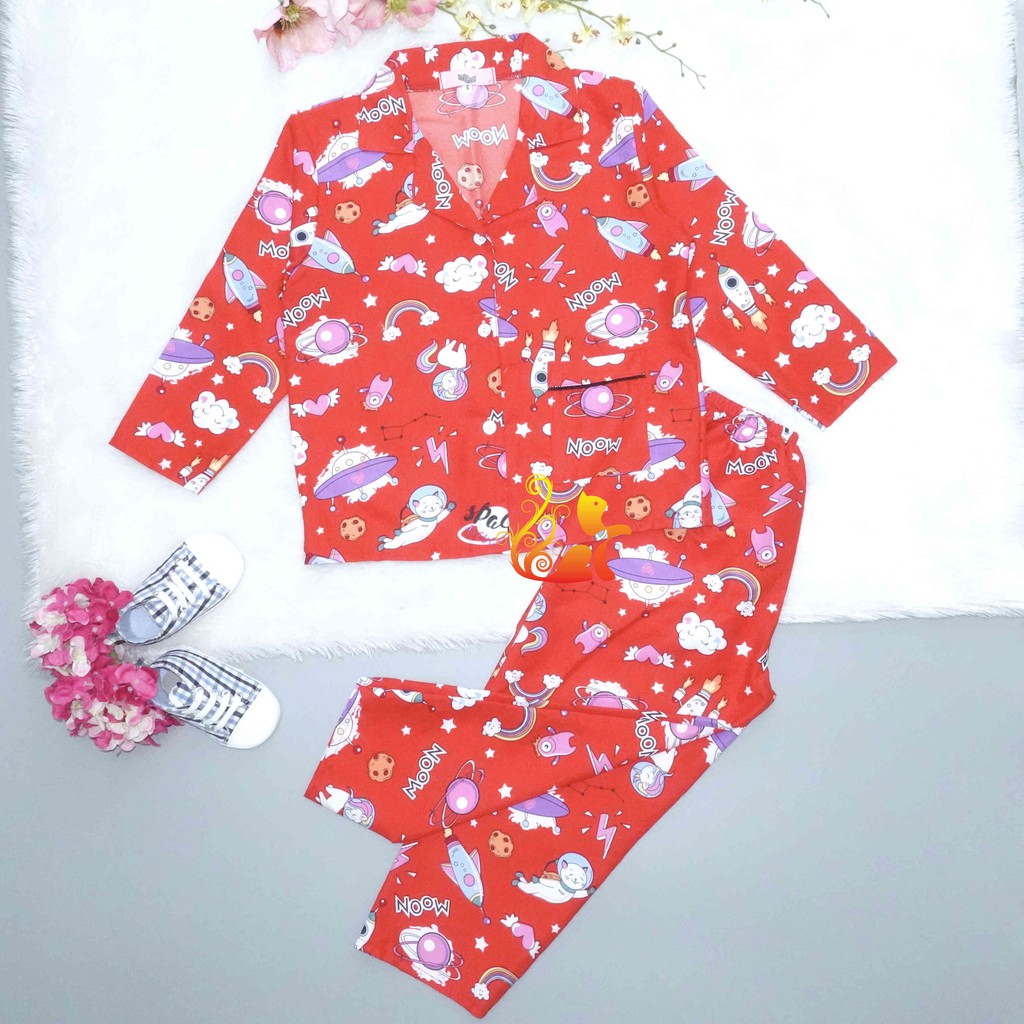 Đồ Bộ Mặc Nhà "Vũ trụ" Pijama Kate Thái Quần Dài - Cho Bé 16-42kg.