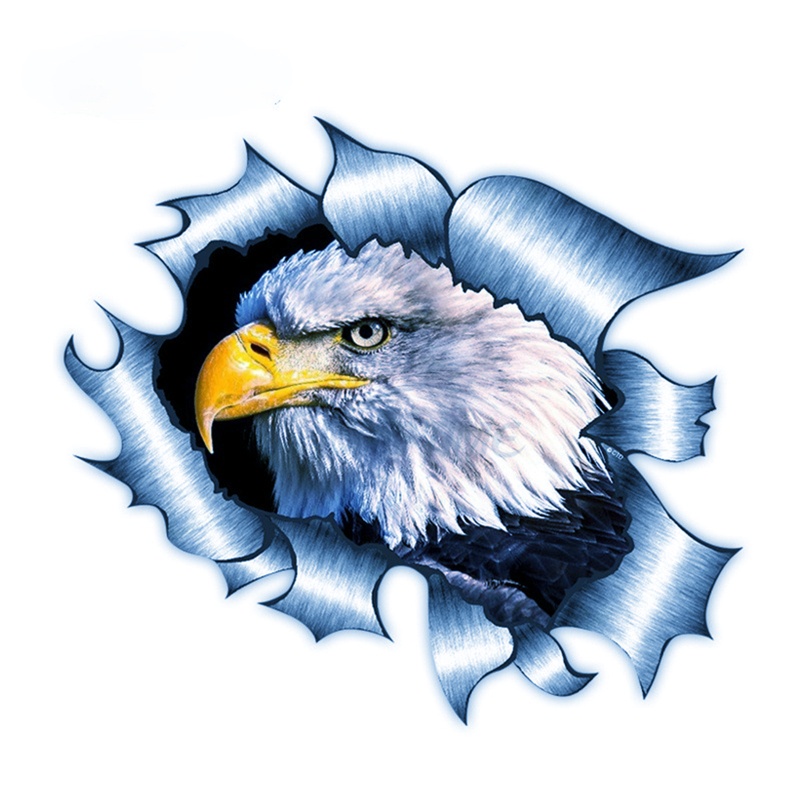 Đề Can PVC Hình Đại Bàng Lá Cờ Mỹ Bald Eagle Trang Trí Ngoại Thất Xe Hơi Xe Máy