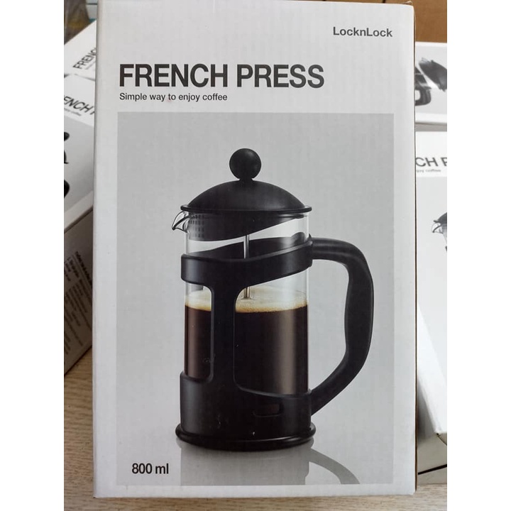 Bình pha cà phê, pha trà cực kì tiện lợi LocknLock French Press dung tích 800ml- LLG018 hàng chính hãng