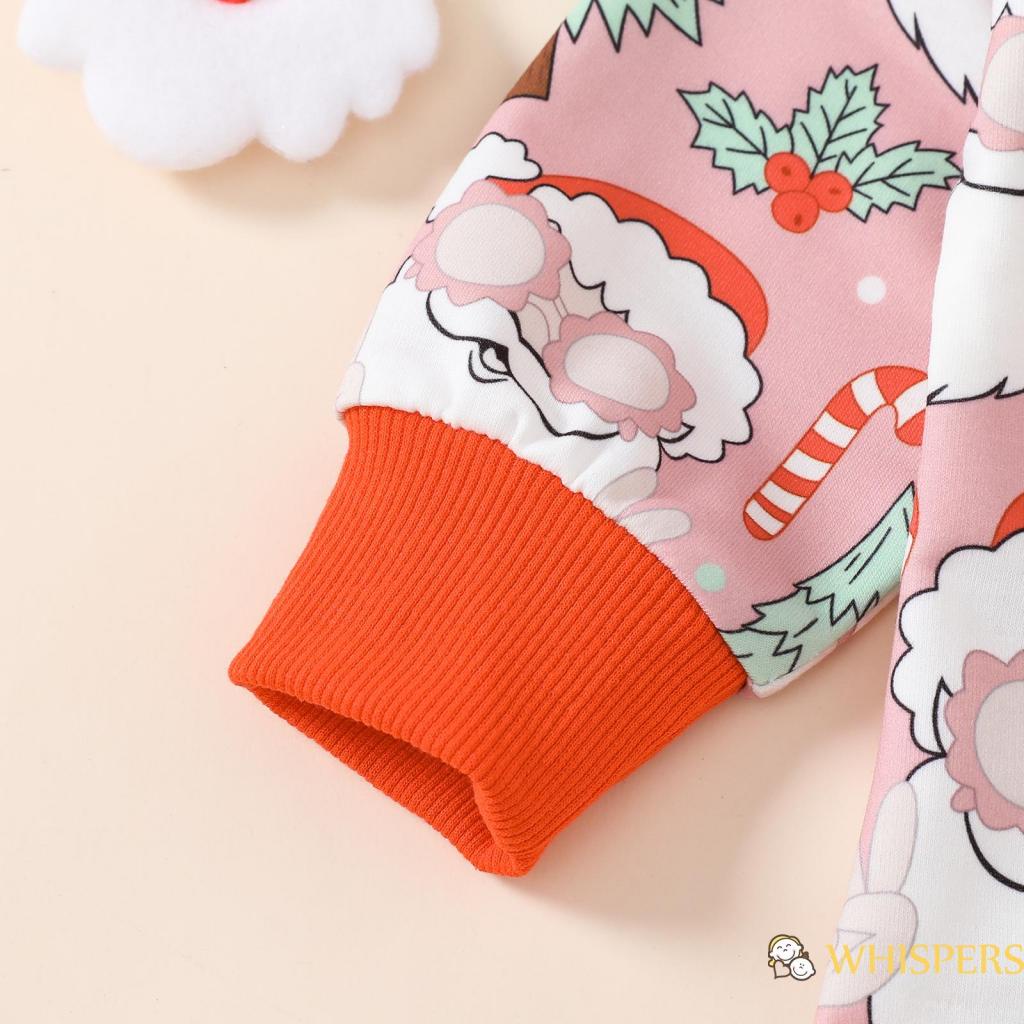 Áo Liền Quần Dài Tay In Hình Cây Thông Giáng Sinh Cho Bé