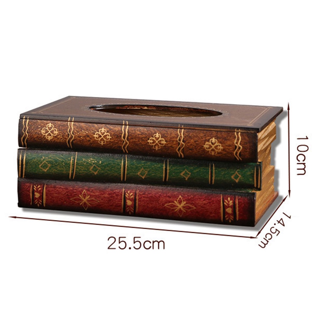Hộp đựng khăn giấy bằng gỗ phong cách vintage trang trí nhà cửa/văn phòng/xe hơi