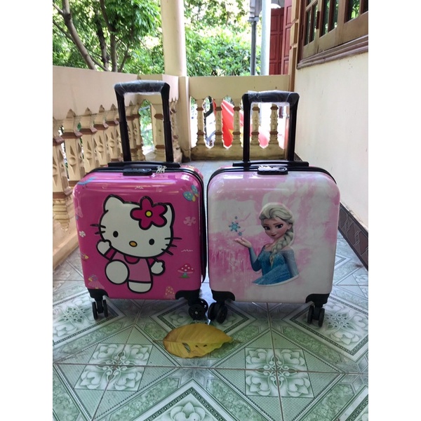 VALI HOẠT HÌNH VUÔNG MỚI NHẤT 2022, VALI NHỆN VUÔNG, ELSA, KITTY, SIÊU NHÂN