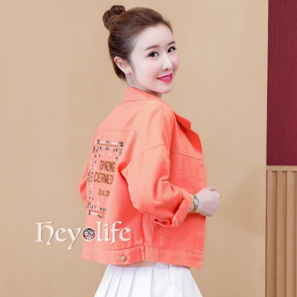 Denim Jacket Women's Net Red Fashion Casual Short Top Long-Sleeve -Style Pink Jacket