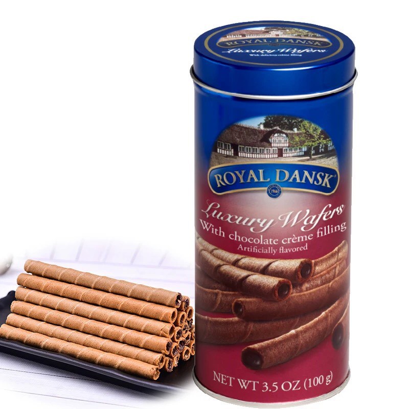 Bánh ốc quế nhân kem Royal Dansk Luxury Wafers - bánh Đan Mạch cao cấp làm quà biếu tặng