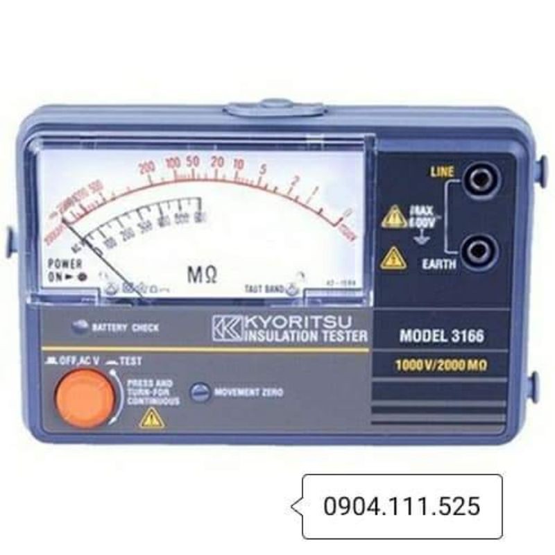 Đồng hồ đo điện trở cách điện KYORITSU 3166 (1000V/2000MΩ)