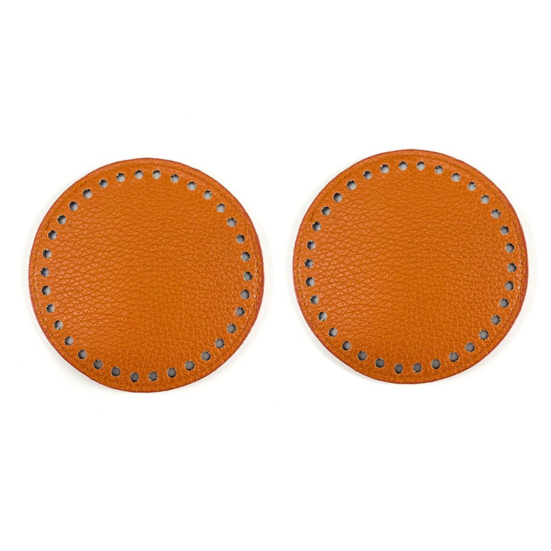 Set 2 Đế Tròn Bằng Da PU Lót Đáy Túi Xách DIY Có Lỗ