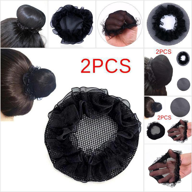 Set 2 búi tóc lưới màu đen chuyên dụng cho nữ múa ba lê