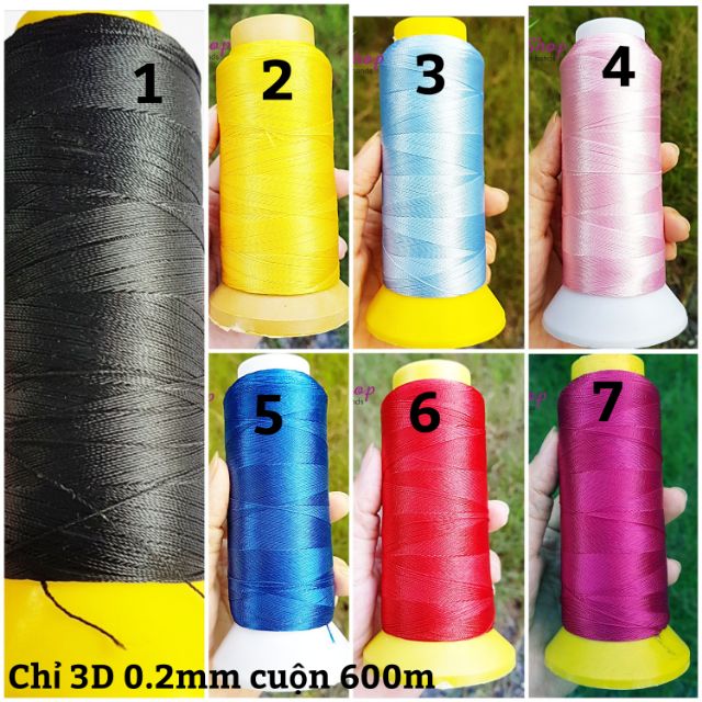 Chỉ 3D 0.3mm - chỉ làm tua rua ( cuộn 600m)