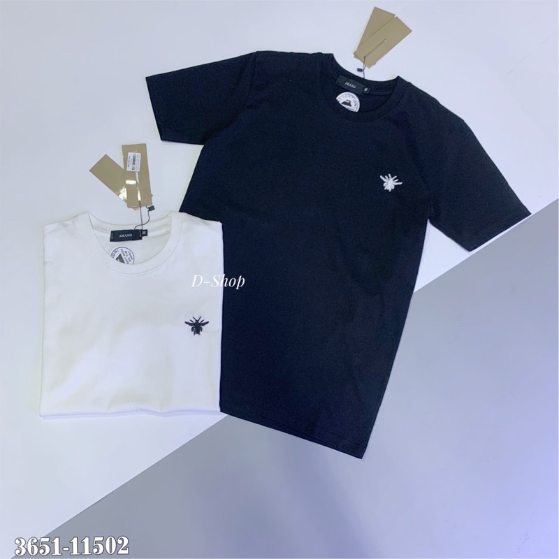 Áo Phông trơn hoạ tiết thêu ong ở trước ngực 3651