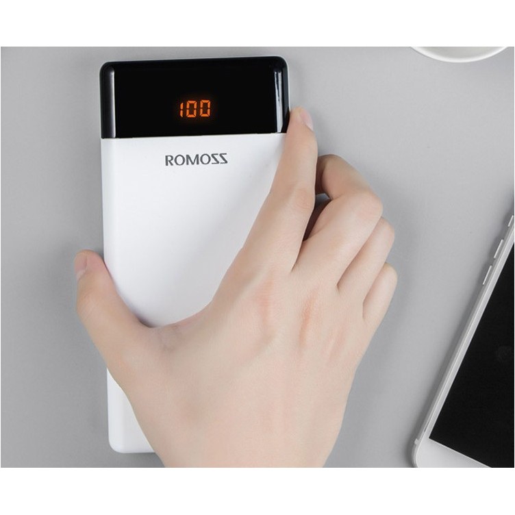 Romoss LT20-20.000mAh-2 Cổng USB Sạc Ra-3 Cổng Sạc Vào.Romoss-20.000mAh