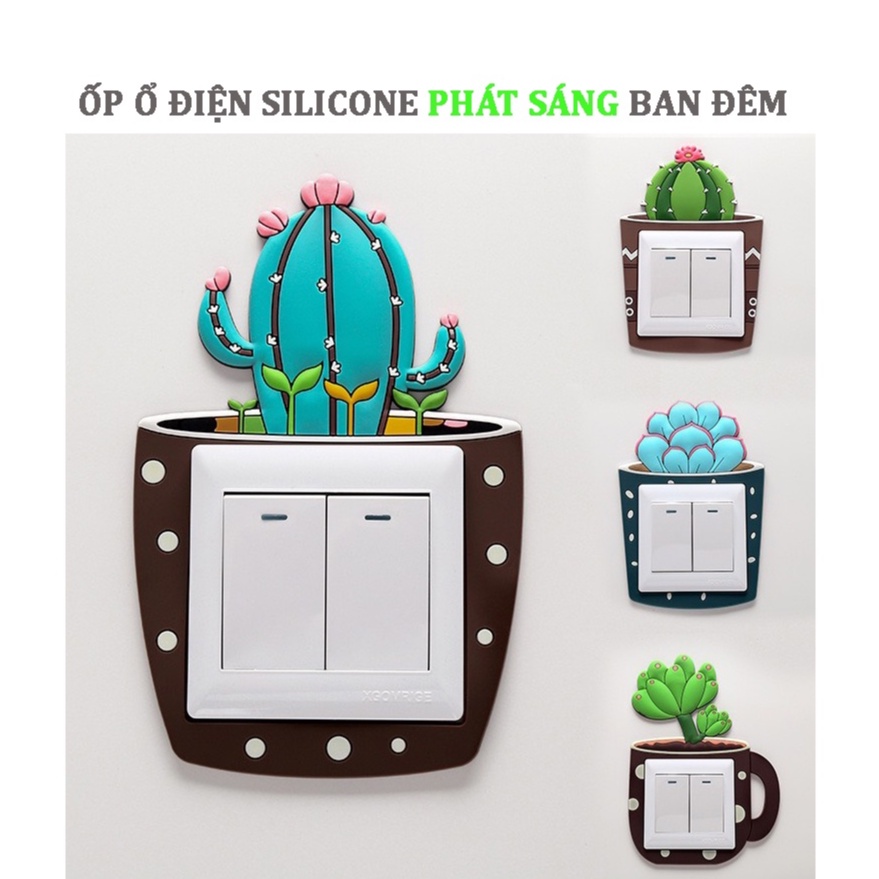 Ốp Công Tắc Điện Silicone Phát Sáng Decor Trang Trí Nhà Cửa