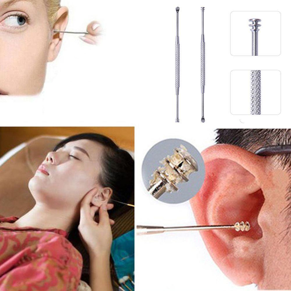 Dụng Cụ Vệ Sinh Ráy Tai 2 Trong 1 Bằng Thép Không Gỉ