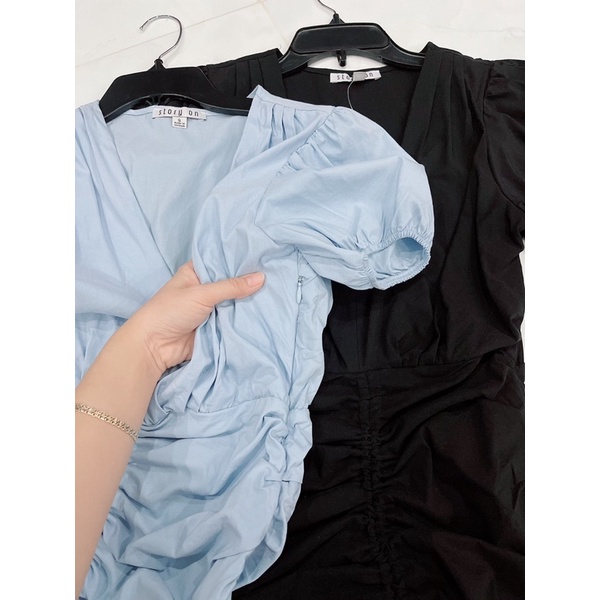 Đầm body nhún dây rút xuất dư xịn