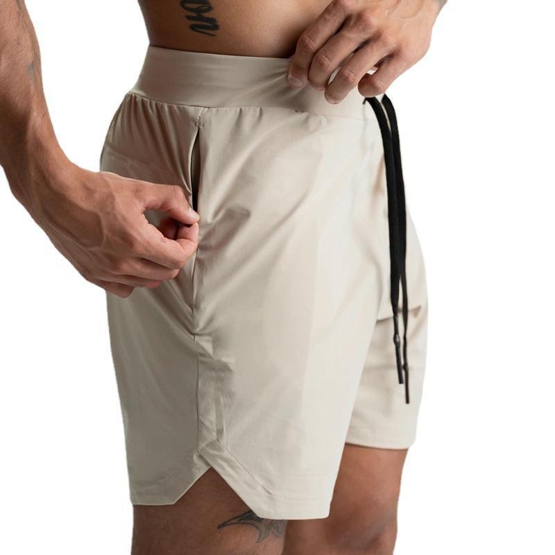 Quần Short Thể Thao Một Lớp Màu Trơn Mau Khô Thời Trang Nam