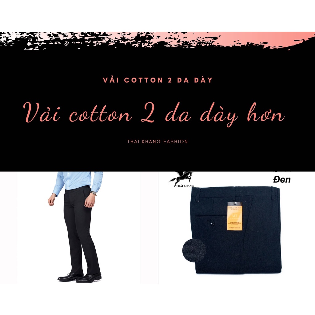Quần tây nam công sở big size vải dày mềm không ra màu loại quần tây nam ống suông form slimfit QT3