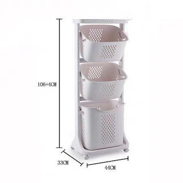 Kệ đựng đồ đa năng, kệ nhựa 3 tầng có bánh xe đủ màu Việt Nhật