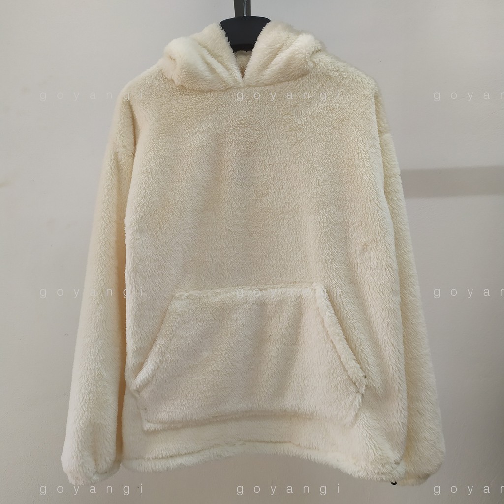 Áo Hoodie gấu lông 2 mặt cực dày siêu ấm