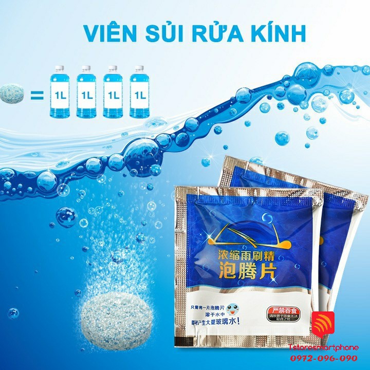 Viên sủi rửa kính xe ô tô, lau kính, chùi kính siêu sạch