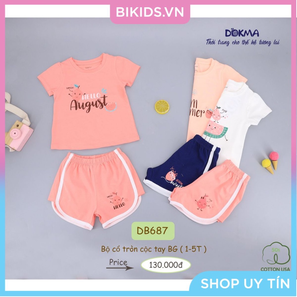 Dokma - Bộ cộc BG dáng thể thao chất Cotton USA 1-5T DB687