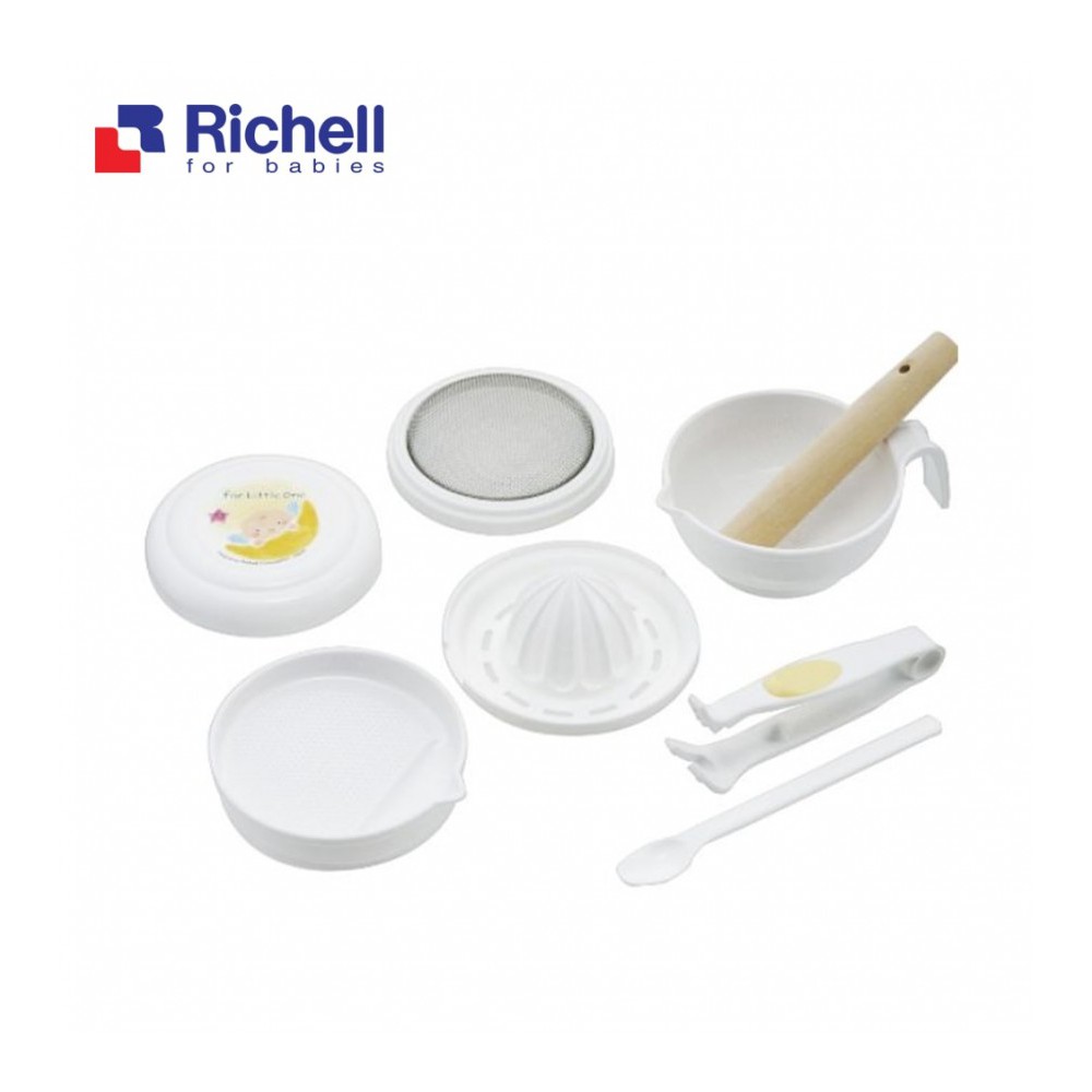 Bộ Chế Biến Ăn Dặm Kiểu Nhật Richell Gồm 8 Món