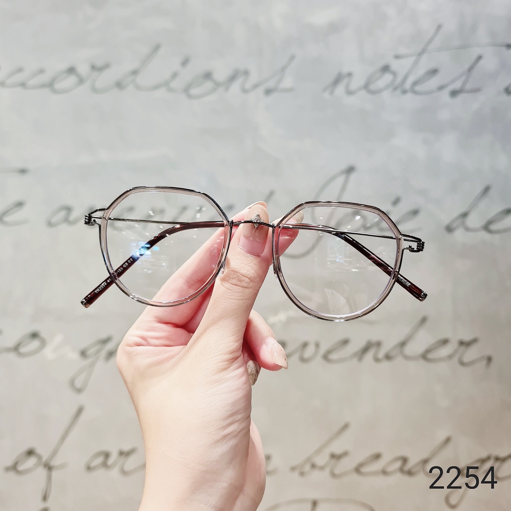 Gọng kính tròn nam nữ LILYEYEWEAR chất liệu nhựa chắc chắn kiểu dáng thời trang dễ đeo thời thượng 2254