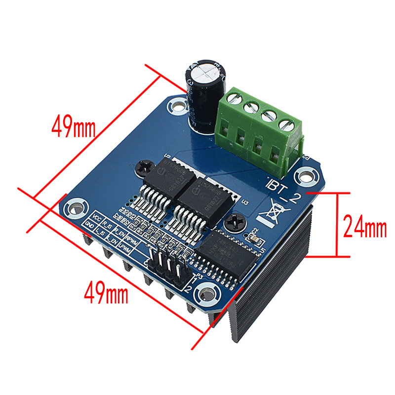 Double BTS7960 43A Cầu H Mô-đun trình điều khiển động cơ công suất cao / xe thông minh tự làm Chẩn đoán hiện tại cho Arduino