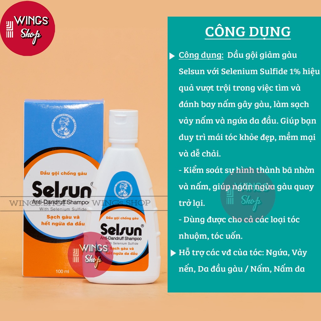 Dầu Gội Selsun 50ml-100ml Chống Gàu, Giảm Ngứa, Sạch Vảy Nấm | Wings Shop