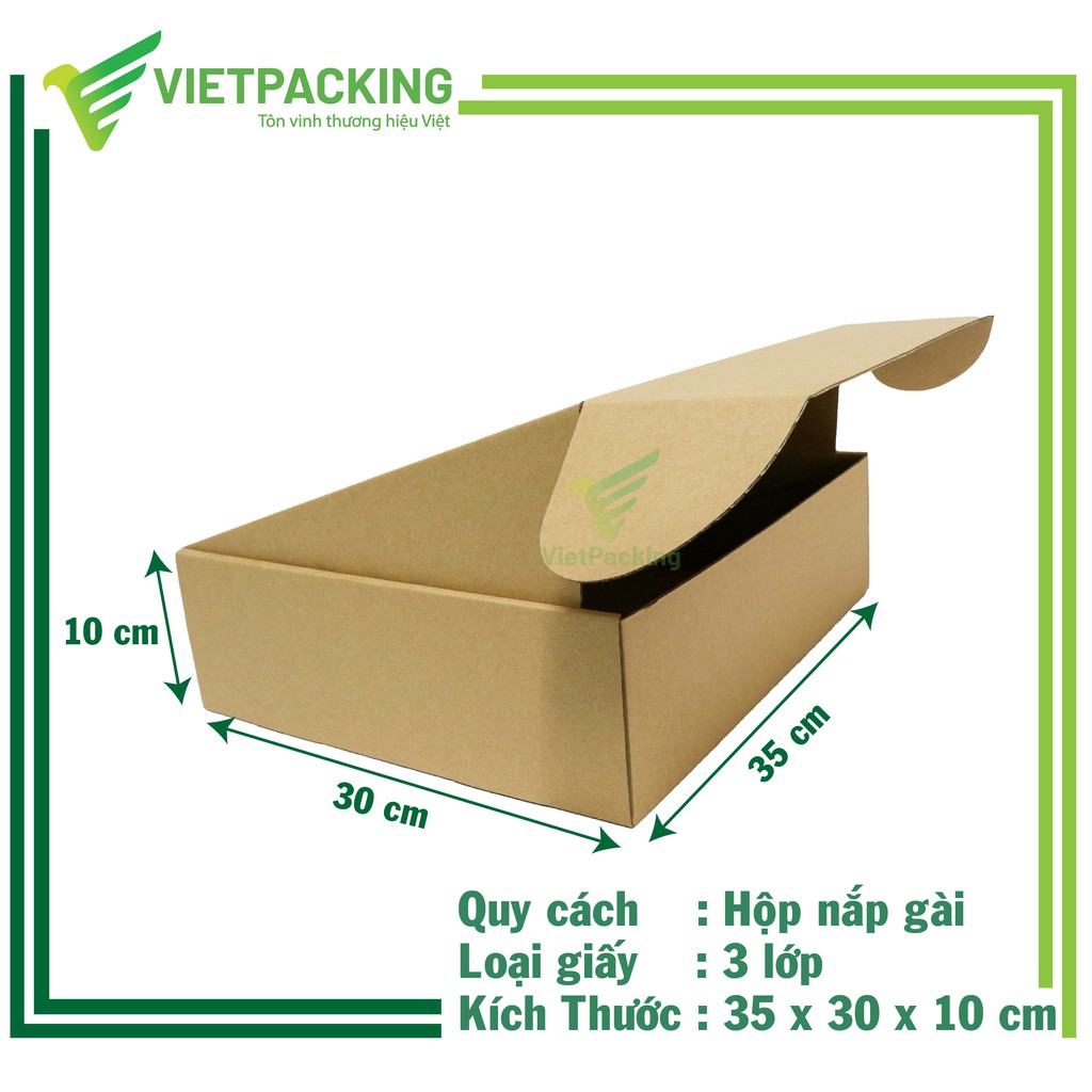 [SIÊU SANG] 20 Hộp carton đựng quần áo nắp gài size 35x30x10