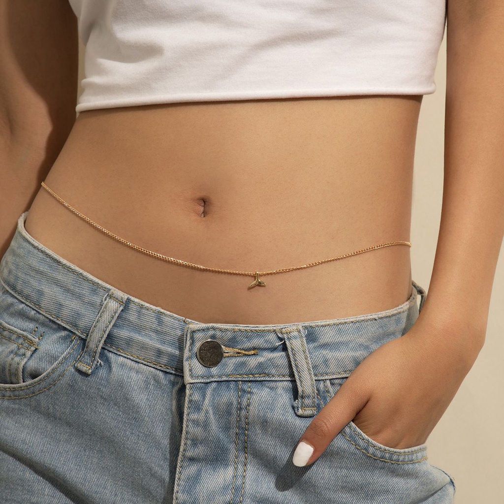 Vòng cổ đeo hông đính ngọc trai giả thời trang cho nữ